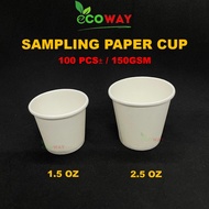 [100 pcs±] 1.5 oz./2.5 oz. Paper Sampling Cup/ Paper White Sampling Cup/Drink Testing Cup