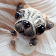 Peach Pug Teddy Puppy Plush Toy Dog Stuffed Animal Collection Figurine