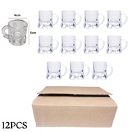 1box 12pcs Shot Glasses with Handle shot glass Mini Beer Mugs, 1 Oz Clear GLASS Shot Glasses Beer