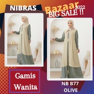GAMIS NIBRAS PROMO YESS 2023 / GAMIS NIBRAS NB B77 OLIVE / BAJU NIBRAS
