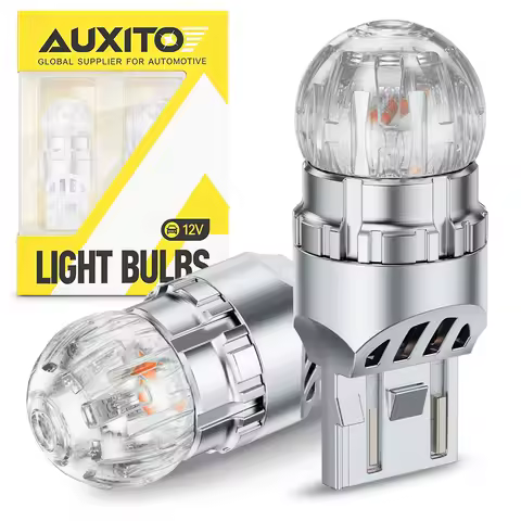 AUXITO 2Pcs T20 W21W WY21W 7440 7440NA LED Turn Signal Light Bulb 7443 W21/5W LED Amber DRL Car Reve