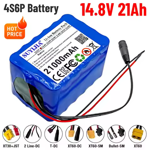 New 4S6P 21000mAh 18650 Rechargeable Lithium-ion Battery with Built-in BMS for Night Fishing Light H