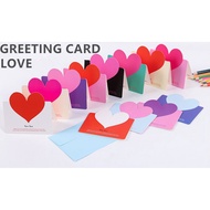 DIY 3D  heart shape Valentine's Day Christmas birthday Thank you and blessing Greeting card Gift card