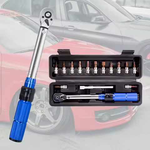 Professional 5-25N.m Micrometer Torque Wrench Set 1/4'' Drive Spanner Hand Tool with 3/8 Adapter - I
