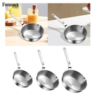 Fonowx Stainless Steel Frying Pan Round Skillets Anti Scald Handle Butter Melting Pot Egg Frying Pan