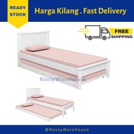 Wooden Pull Out Bed / Katil Kayu Bujang Putih / Katil Pull Out Single / Pull Out Kayu / Katil Tarik 