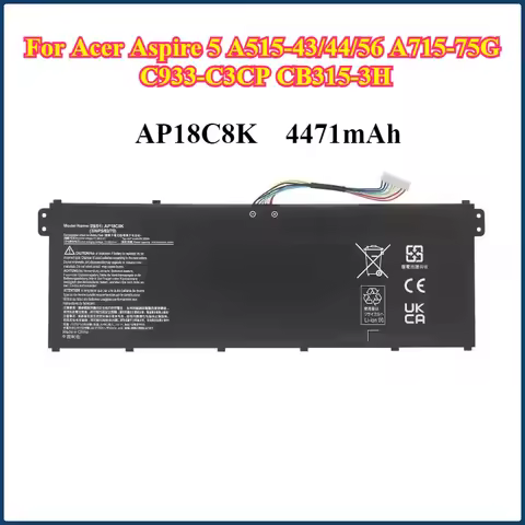 Laptop Battery AP18C8K AP18C4K for Acer Aspire 5 A515-43/44/56 A715-75G C933-C3CP CB315-3H EUN314-51