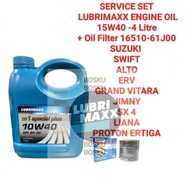 (O/F 16510-61J00 +LUBRIMAXX 10W40-4L Semi ENGINE OIL) SUZUKI SWIFT ALTO ERV GRAND VITARA JIMNY SX 4 