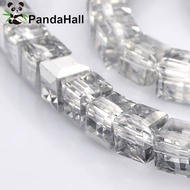 1strand Half Clear Glass Faceted Cube Beads Strands Silver 4~5x4~5x4~5mm Hole: 1mm about 100pcs/stra