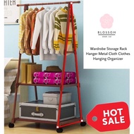 [KEMAS RUMAH RAYA] Deco Bilik Dengan Rak Baju Pelbagai Warna Rack Hanger Metal Cloth Clothes Hanging Organizer