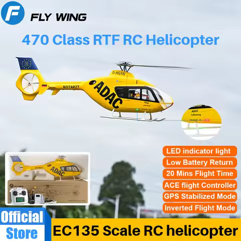FLYWING EC135 RC Helicopter LED light ACE flight control EC135 scale helicopter 470size rc helicopte