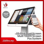 2Dfire S2 15.6" Dual Screen Multi Touch Screen Smart Pos System Cashier Machine Point Of Sale Cash R