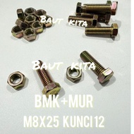 Bmk Yellow Bolt Nut M8x25 Key 12 Screw Bolt and Nut