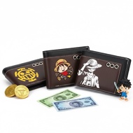 Minimalist Boys' Folding Wallet, One Piece Luffy Gear 5 Anime Character Boys' Leather Wallet