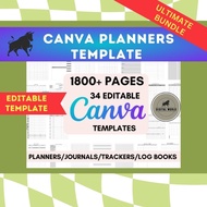 Canva Planner Bundle | 34 Editable Planners | Canva Template | Canva Planner |