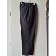 UNIQLO Linen Blend Tuck Wide Pants Black Chinos Baggy Mixed Linen Size 33