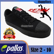 KASUT SEKOLAH PALLAS REJAM HITAM BERTALI (PALLAS RJ07001BK) (PALLAS SCHOOL SHOES) Bola sepak takwar