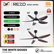 REZO ASTER 56"/42" LED 24W Ceiling Fan DC Motor 22 Speed With Remote Control