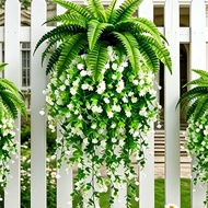 【Mysweetgirl】Fake Hanging Plants, UV Resistant Fake s, Artificial Ivy Plants, Outdoor Faux Plants, I