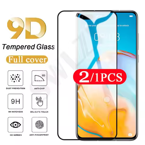 2/1Pcs cover film for Huawei P20 P30 P40 lite E tempered glass P smart pro Z S plus 2018 2019 2020 2