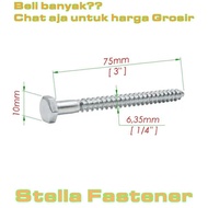 5 pcs 1/ 4x3 (14x3) Lag Screw Desk Screw/ Deskrup Wholesale Bolts