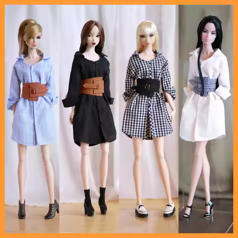 [20days made] 1/6 Female Shoulder Length Neck Loose Shirt Dress Ultra Wide Waistband for Momoko OB F
