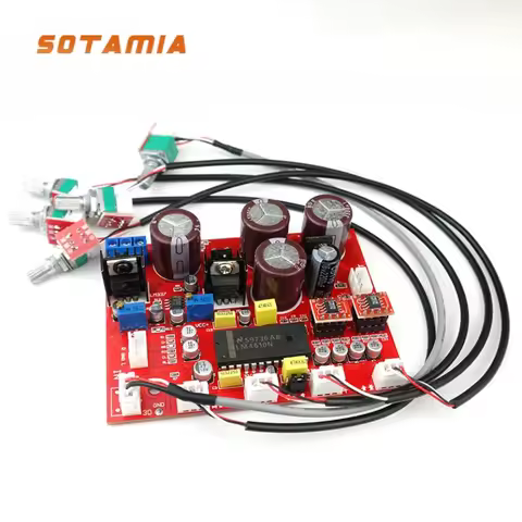 SOTAMIA LM4610N Hifi Fever Audio Preamplifier Tone Board AD826 Op Amp LF353+lm317+lm337 Power Supply