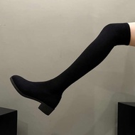 Boots Women Autumn Winter Single Boots Long Tube Knitted Elastic Over-the-Knee Boots Socks Boots Kor