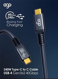 🔥全球最頂級🔥EGO Wiry Max 240W USB 4.0 8K 40gb/s Type c To Type c  極速數據線0.5m / 1.2m / 2m ［全新行貨 門市現貨］