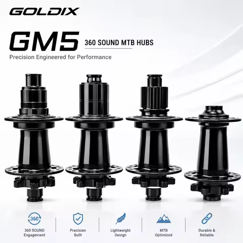 GOLDIX GM5 32H J-Bend MTB Hub Boost Mountain Bike Hub 6 Pawls 360 Click QR Thru Axle Aluminum Bicycl