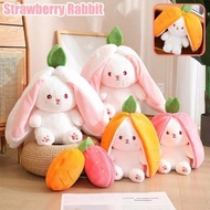 Strawberry Rabbit Plushie Rabbit Plush Toy Strawberry Bunny Plush Rabbit Pillow Patung Arnab Plushie