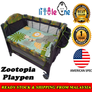 Playpen Zootopia Little One Sleep By Side Portable Playpen Baby Cot Sliding Door Playpen