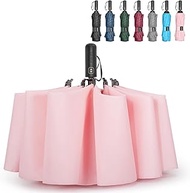 G4Free 46/54/62 Inch Large Compact Golf Umbrella Windproof 10 Ribs Reverse Travel Umbrella for Rain 