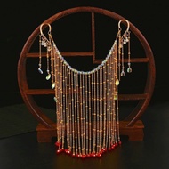 Antique Veil Hanfu Multi-Layer Face Curtain Face Decoration Chain Veil Long Flow Hanging Ear Face Ch