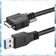 [G V W E] USB 3.0 A Type Male to Micro-B Male Extension Cable with Locking Screws, 1.5M Camera Conne