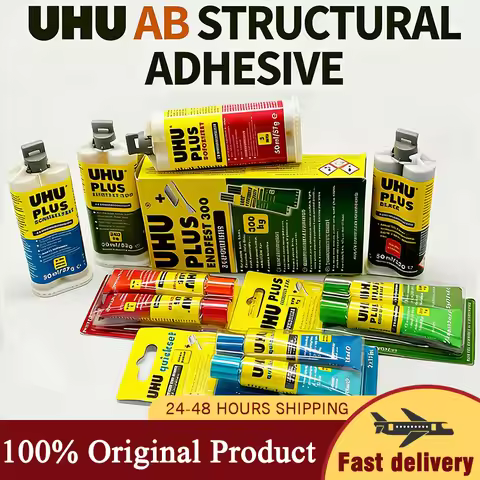 UHU Epoxy Resin AB Glue Plus 300kg High-Strength Adhesive for Glasses Jewelry Gemstones Wood Metal A