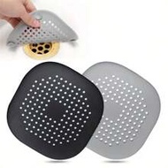 1/2pcs Hair Drain Catcher, Square Drain Cover For Shower, Silicone Hair Stopper With Suction Cup, Si