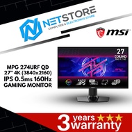 MSI MPG 274URF QD 27” 4K (3840x2160) IPS 0.5ms 160Hz GAMING MONITOR - 9S6-3CC29H-263