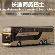 1: 32 Bus Alloy Double Decker Bus Model Open Door Bus Simulation Children Alloy Bus Toy