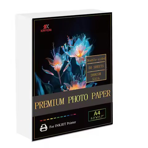A4 200 GSM Double-Sided Photo Paper High Glossy Photographic Paper - 50 Sheets 8.3x11.7 Inch