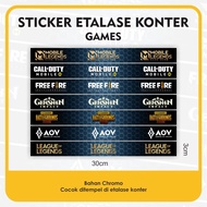 Sticker Etalase Konter Games Bahan Chromo 3x30cm