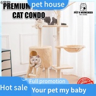 Pet nest ☝Premium 5 Level Large Cat Tree House Cat Condo Rumah Kucing Cat Scratcher Tree Cat Tower Climbing Tree★