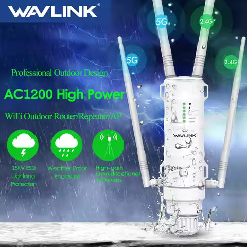 Wavlink High Power AC1200/600/300 Outdoor Wireless WiFi Repeater AP/WiFi Router Dual Dand 2.4G+5Ghz 