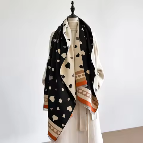 2025 Designed Women's Winter Warm Cashmere Shawl - Fashion Scarf Neckerchief Pashmina Head Scarf Wra