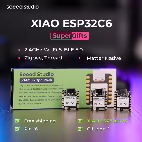 ESP32C6 Mini Development Board XIAO ESP32 C6-2.4 GHz WiFi6,BLE5.3,Zigbee Thread (802.15.4)ESP Rain M