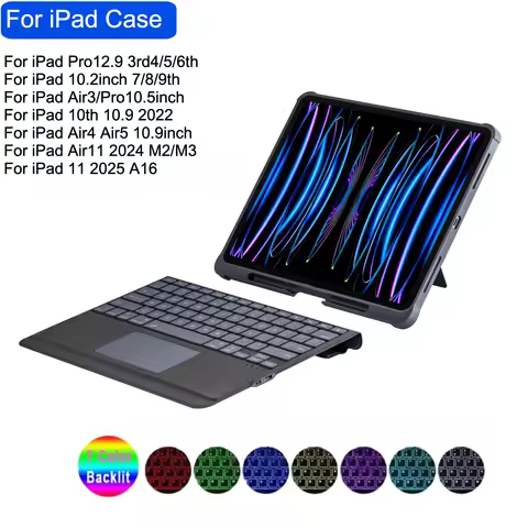 Smart Keyboard Case for iPad Pro12.9 Pro11,Split Backlight Touch Pad keyboard for iPad 11 A16 10th A