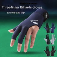 WISHAWEO2Y Billiard Glove, Three Fingers Anti-slip Snooker Glove,  Elastic Breathable Left Right Han