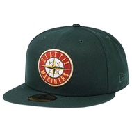 NEW ERA 59FIFTY SEATTLE MARINERS PLAIN DARK GREEN FITTED CAP