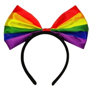 Headband Rainbow Bow Big Jumbo Multicolor LGBT LGBTQ PRIDE Fashion Colorful Accessories