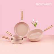 [ROICHEN] Non Stick Candy Pink Ceramic Coating Frying Pan Wok Pan Induction (20 ~ 28 cm)